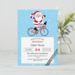 Santa rides a Bicycle Einladung