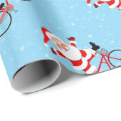 Santa rides a Bicycle Geschenkpapier (Rolleneckpunkt)
