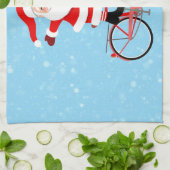 Santa rides a Bicycle Geschirrtuch (Gefaltet)