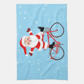 Santa rides a Bicycle Geschirrtuch (Vertikal)