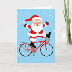 Santa rides a Bicycle Karte