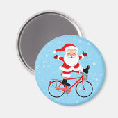 Santa rides a Bicycle Magnet (Vorderseite/Rückseite)