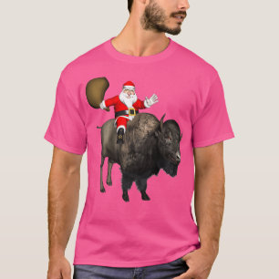 Santa Riding A Bison  T-Shirt