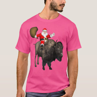 Santa Riding A Bison T-Shirt