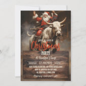 Santa Riding a Bull Einladung (Vorderseite)