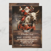 Santa Riding a Bull Einladung (Vorne/Hinten)