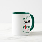 Santa Riding a Bull Sleigh – Forex Pipmas Gift  Tasse (VorderseiteRechts)