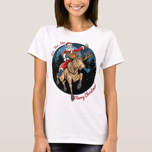 Santa Riding a Elose T-Shirt (Vorderseite)