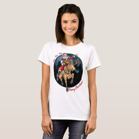 Santa Riding a Elose T-Shirt (Vorne ganz)