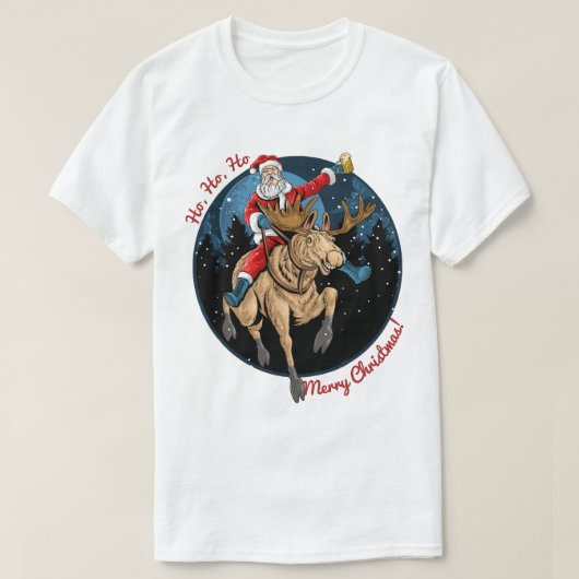 Santa Riding a Elose T-Shirt (Design vorne)