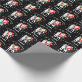 Santa Riding a Husky Dog Frohe Weihnachten Geschenkpapier (Ecke)