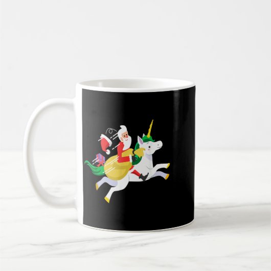 Santa Riding A Unicorn Funny Christmas Gift Kaffeetasse (Links)