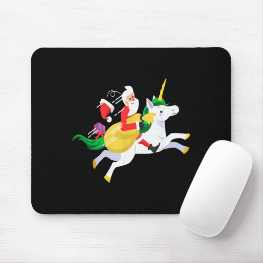 Santa Riding A Unicorn Funny Christmas Gift Mousepad (Mit Mouse)