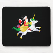 Santa Riding A Unicorn Funny Christmas Gift  Mousepad (Vorne)