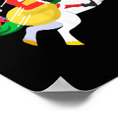 Santa Riding A Unicorn Funny Christmas Gift Poster (Ecke)