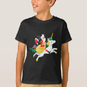 Santa Riding A Unicorn Funny Christmas Gift T-Shirt (Vorderseite)
