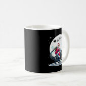 Santa Riding Alligator Christmas Moon Matching Kid Kaffeetasse (VorderseiteRechts)