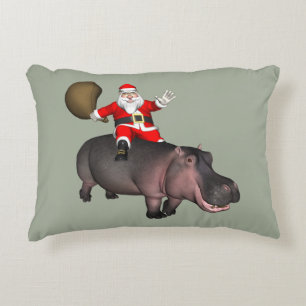 Santa Riding auf Hippo Dekokissen