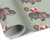 Santa Riding auf Hippo Geschenkpapier (Rolleneckpunkt)