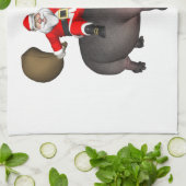 Santa Riding auf Hippo Handtuch (Gefaltet)