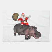 Santa Riding auf Hippo Handtuch (Horizontal)