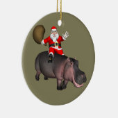 Santa Riding auf Hippo Keramikornament (Rechts)