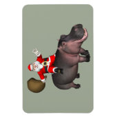Santa Riding auf Hippo Magnet (Vertikal)