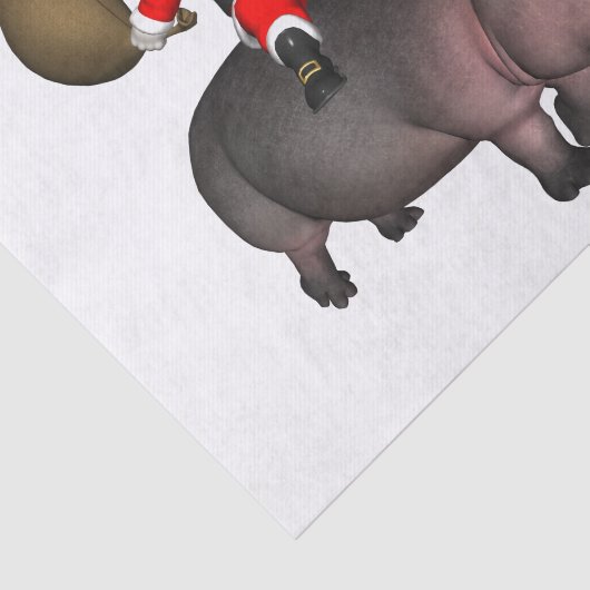 Santa Riding auf Hippo Seidenpapier (Ausschnitt)