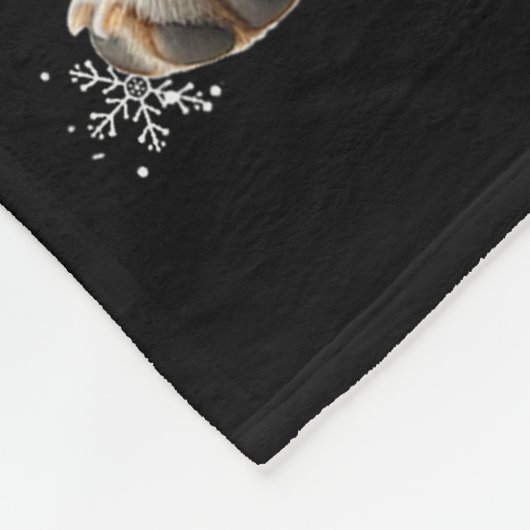 Santa Riding Beagle Christmas Lights Funny Dog Xma Fleecedecke (Ecke)