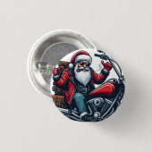 Santa Riding Bike Button (Vorne & Hinten)