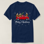 Santa Riding Christmas Tree Truck Eagle Bird Chris T-Shirt (Design vorne)