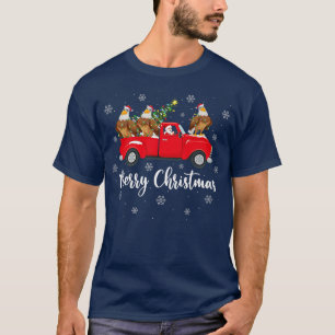 Santa Riding Christmas Tree Truck Eagle Bird Chris T-Shirt