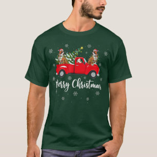 Santa Riding Christmas Tree Truck English Bulldog T-Shirt