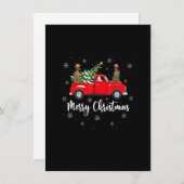 Santa Riding Christmas Tree Truck Vizsla Dog Chris Einladung (Vorne/Hinten)
