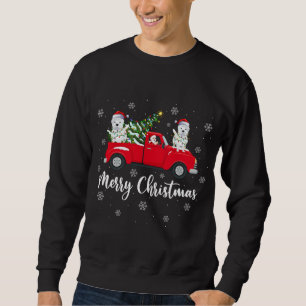 Santa Riding Christmas Tree Truck Westie Dog Chris Sweatshirt