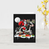 Santa Riding Cow Rentier Xmas Farm Animal Lover F Karte (Gelbe Blume)