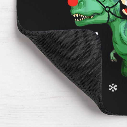 Santa Riding Dinosaur Funny Merry Christmas Lover  Mousepad (Ecke)