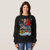 Santa Riding Dinosaur Rex Christmas Xmas 2 Sweatshirt (Vorne ganz)