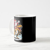 Santa Riding Dinosaur T Rex Christmas Boys Xmas  Kaffeetasse (Vorderseite Links)