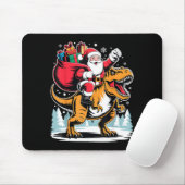 Santa Riding Dinosaur T Rex Christmas Boys Xmas Mousepad (Mit Mouse)