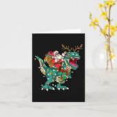 Santa Riding Dinosaur T rex Deer Kids Boys Men Chr Karte (Gelbe Blume)