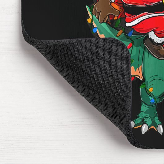 Santa Riding Dinosaur T Rex Funny Christmas Kids B Mousepad (Ecke)