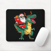 Santa Riding Dinosaur T Rex Funny Christmas Kids B Mousepad (Mit Mouse)