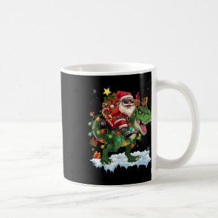 Santa Riding Dinosaur T Rex Weihnachtsbaum Lichter Kaffeetasse