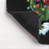 Santa Riding Dinosaur T Rex Weihnachtsbaum Lichter Mousepad (Ecke)