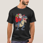 Santa Riding Dinosaur T rex Weihnachtsgeschenke Ju T-Shirt (Vorderseite)