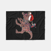Santa Riding Dinosaur T Rex Weihnachtsjunge Männer Fleecedecke (Vorderseite (Horizontal))