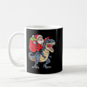 Santa Riding Dinosaur T rex Weihnachtsjunge Männer Kaffeetasse