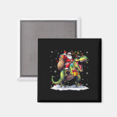 Santa Riding Dinosaur T Rex Weihnachtsjunge Männer Magnet (Vorderseite/Rückseite)