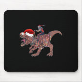 Santa Riding Dinosaur T Rex Weihnachtsjunge Männer Mousepad (Vorne)